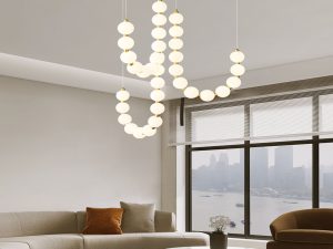 Five-Star Luxury Hotel Guest Room – Elegant Chandeliers and Sculpture Lamps