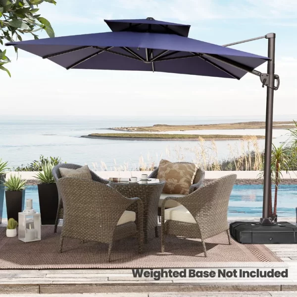 Herrell 132'' x 108'' Rectangular Cantilever Umbrella – Ultimate Shade for Luxurious Outdoor Spaces