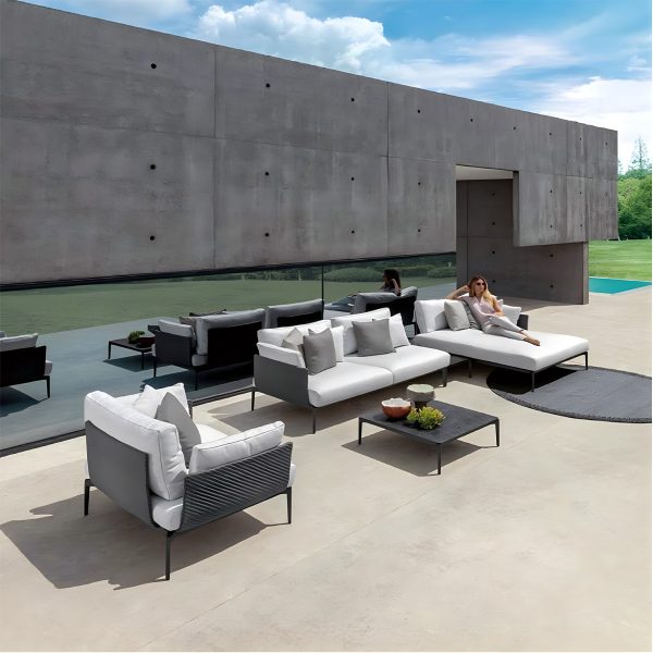 Model 2483# Armrest Sofa Set – Two-Seater + One-Seater + Table for Modern Living Spaces