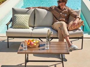 Person Seating Outdoor Patio Sofa – Elegant Wicker Back and Thick Cushions for Ultimate Comfort