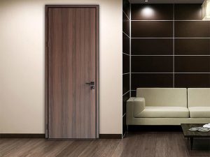 باب خشبي من الألومنيوم بتصميم عصري بسيط وذو حافة ضيقة - أنيق ومتين