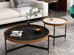 طاولة القهوة الجلدية السرج