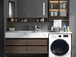 مجموعة خزانة مرآة حوض الغسيل - حل حمام كامل وأنيق