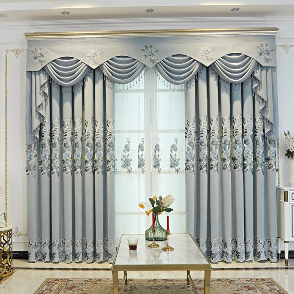 Light Luxury Snowy Embroidered Curtain – Elegant Winter-Inspired Design