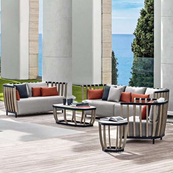 Nordic Outdoor Teak Sofa – Elegant and Durable for Luxury Outdoor Living