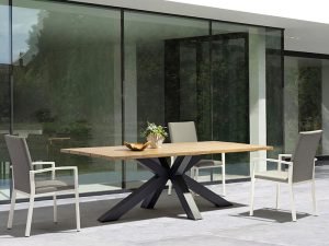 طقم طاولة وكرسي من سبائك الألومنيوم للحديقة الخارجية من يولان - أثاث خارجي متين وأنيق