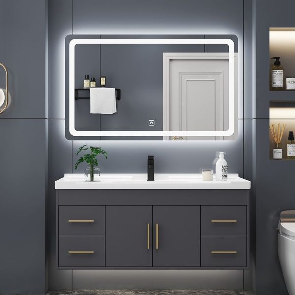 Solid Wood Bathroom Cabinet - Elegant and Durable Storage Solution