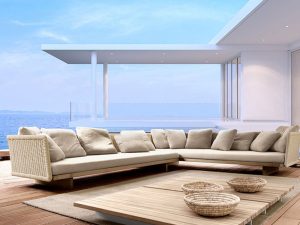 Nordic Outdoor Pomelo Wood Vine Sofa – Natural Elegance for Outdoor Living