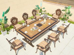 طاولة شاي من سبائك الألومنيوم بالكامل للاستخدام في الهواء الطلق - متينة وأنيقة للاسترخاء في الهواء الطلق