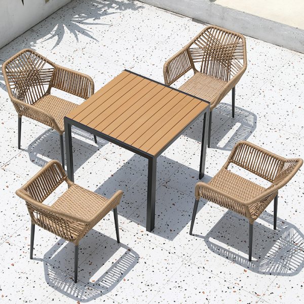 Outdoor Rattan Table and Chair Set – Luxury Leisure Furniture for Hotels and Homes