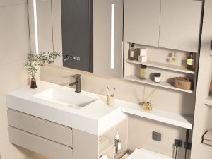 Creamy Wind Barrel Extension Cabinet - Elegant and Functional Storage Solution