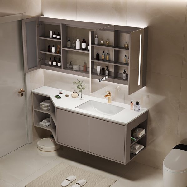 Cream Bathroom Cabinet - Elegant and Combined Storage Solution