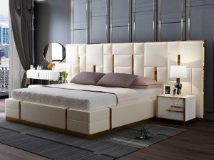 American Light Luxury Leather Bed – Elegance and Comfort for Five-Star Luxury Hotel Guest Rooms
