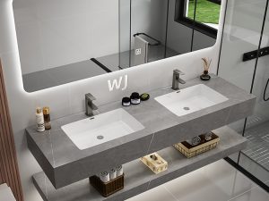 Double Pot Bathroom Cabinet Combination - Elegant and Functional Storage Solution