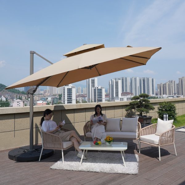 Outdoor Balcony Villa Roman Umbrella – Elegance and Shade for Luxury Living