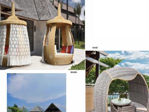 أريكة خارجية من الكرمة – أثاث حديقة أنيق ومريح