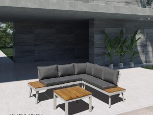 Luxury Teak Outdoor Sofa – Perfect for Hotel Courtyards and Gardens