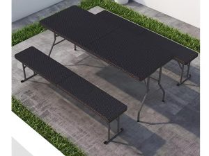 Garden Folding Dinner Table and Bench Set – Stylish and Convenient Outdoor Dining