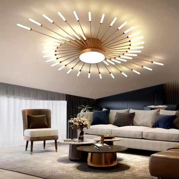 Black and Gold LED Ceiling Pendant Lights – Luxury Lighting for Living Room and Bedroom