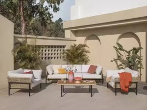 Garden Terrace Waterproof Sunscreen Sofa Combination – Luxury Outdoor Lounge Furniture