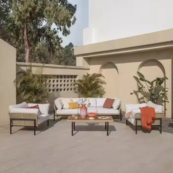 Garden Terrace Waterproof Sunscreen Sofa Combination – Luxury Outdoor Lounge Furniture