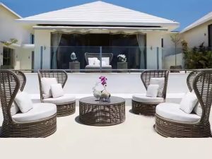 Luxury Garden Lounge Furniture – 5-Piece Outdoor Rattan Wicker Corner Sofa Set