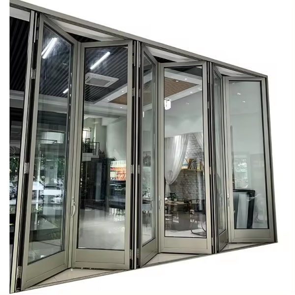 Vertical Accordion Sliding Glass Window – Modern & Space-Saving Design