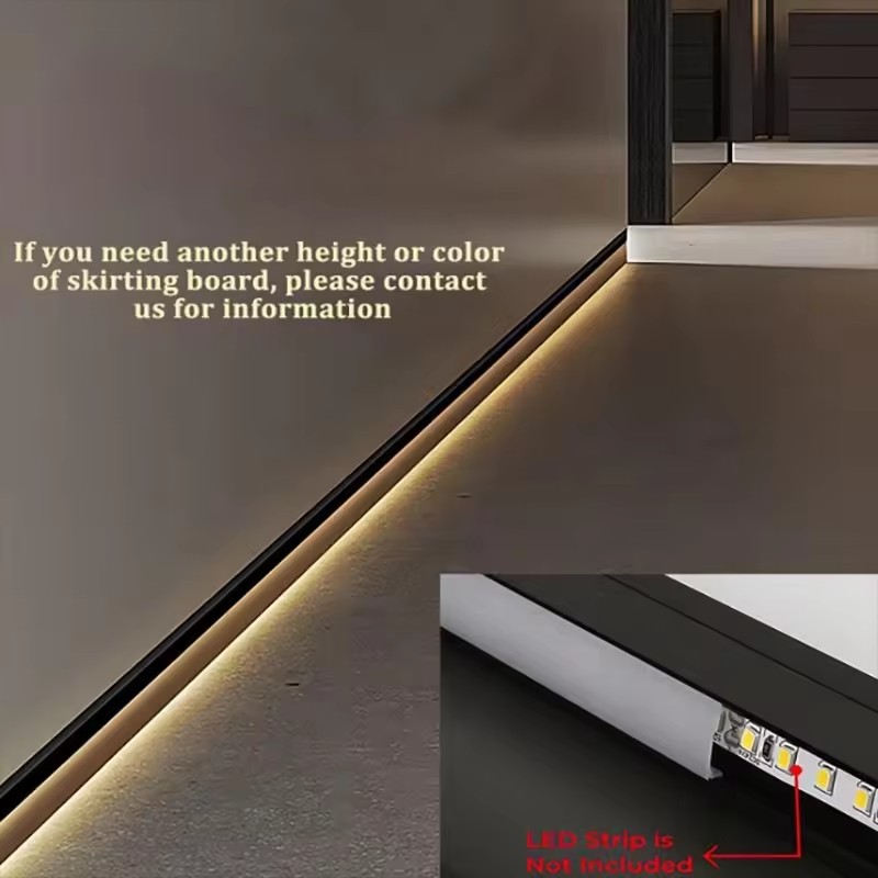 Baseboard Molding Skirting Board With LED Light Channel Modern Stylish