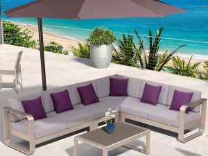 Brushed Aluminum Outdoor Sofa – Modern Luxury for Your Outdoor Space