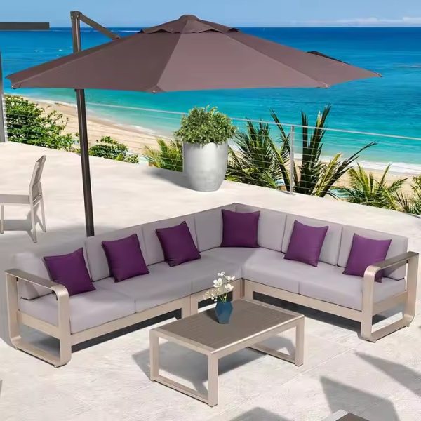 Brushed Aluminum Outdoor Sofa – Modern Luxury for Your Outdoor Space