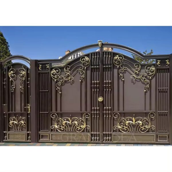 Garden Yard Entrance Double Swing Metal Iron Gates – Elegance and Security Combined