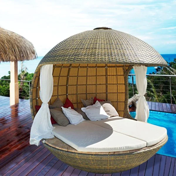 Nordic outdoor luxury lounge bed rattan chair - Image 4