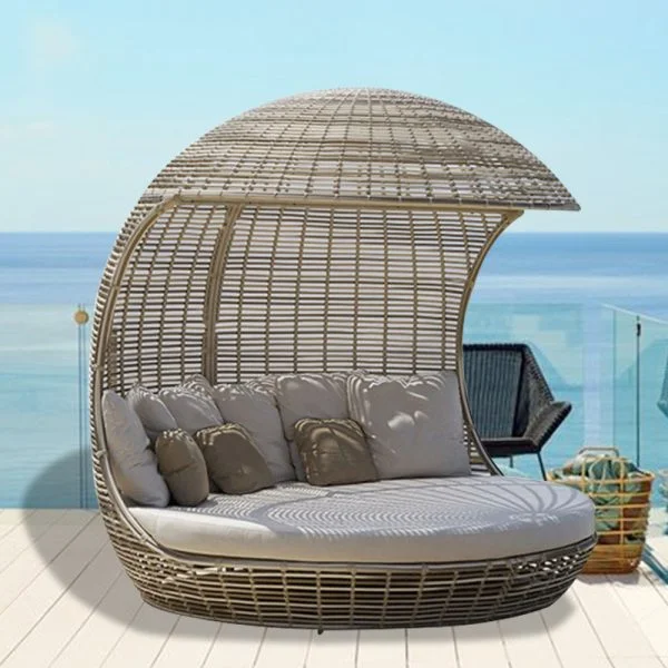Nordic outdoor luxury lounge bed rattan chair - Image 5