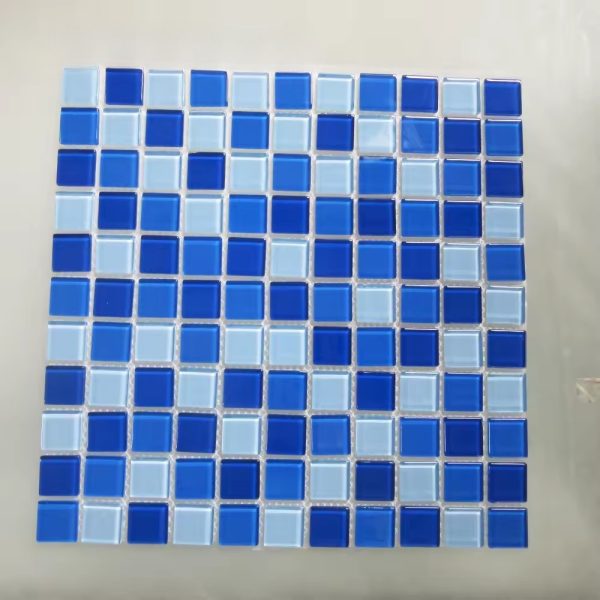 300x300mm Crystal Strip Swimming Pool Natural Blue Glass Mosaic Tile – Affordable Luxury