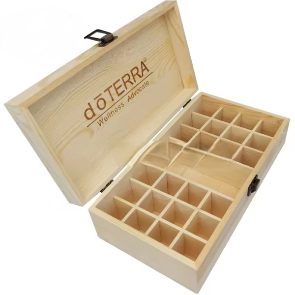 Wood Compartments Oil Bottle Multi-Compartment Storage Box - Stylish and Practical Organizer