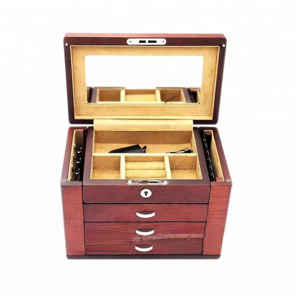 Custom Luxury Lacquer Jewelry Case - Wooden Necklace Jewelry Package Box