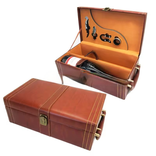 Wholesale Red Wine Portable Gift Box - 2 Bottle Set