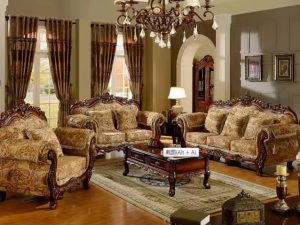 European Classic Luxury Wooden Carved Sofa – Timeless Elegance for Five-Star Hotel Guest Rooms