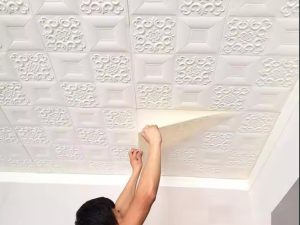 3D Faux Leather Waterproof Self-Adhesive Foam Brick Wallpaper Sticker for Living Room