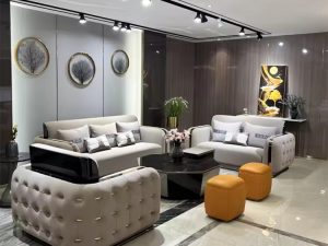 طقم أريكة أزرار أثاث قابل للتخصيص مكون من 7 قطع – الفخامة والراحة للتصميمات الداخلية ذات الخمس نجوم