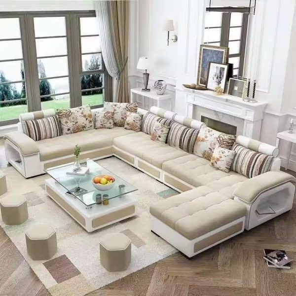 Five-Star Luxury Hotel Guest Room Sofa Set – Elegant Living Room Furniture