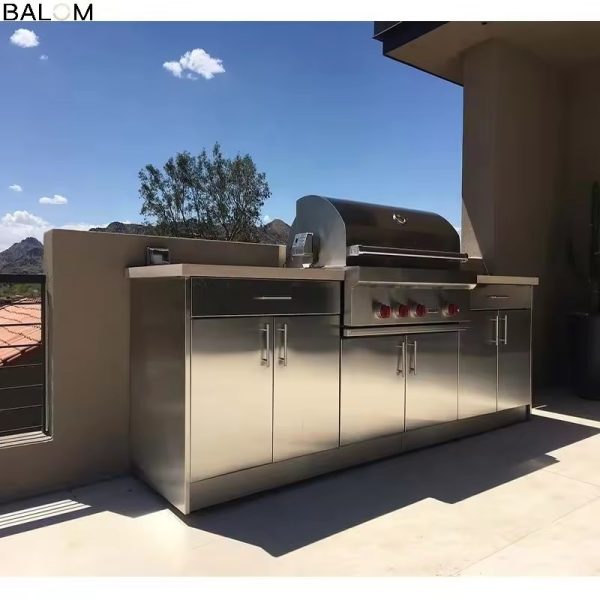 Outdoor Commercial Stainless Steel Kitchen Cabinet – Perfect for Luxury BBQs