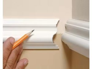 E1 Level MDF Cornice Frame with White Painted PS Decorative Ceiling Cornice