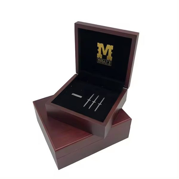 Custom Wooden Medal Box - Elegant Wooden Souvenir Medal Badge Display Packaging Box