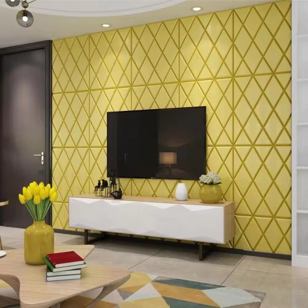 Wholesale Home Decoration Self-Adhesive Wall Tiles Foam Diamond Brick 3D Wallpaper Walls