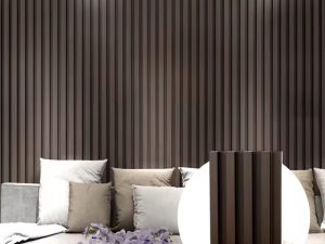 تخصيص اللون الطبيعي المواد العذراء WPC لوحة الحائط مقاومة للحريق للماء للديكور التجاري