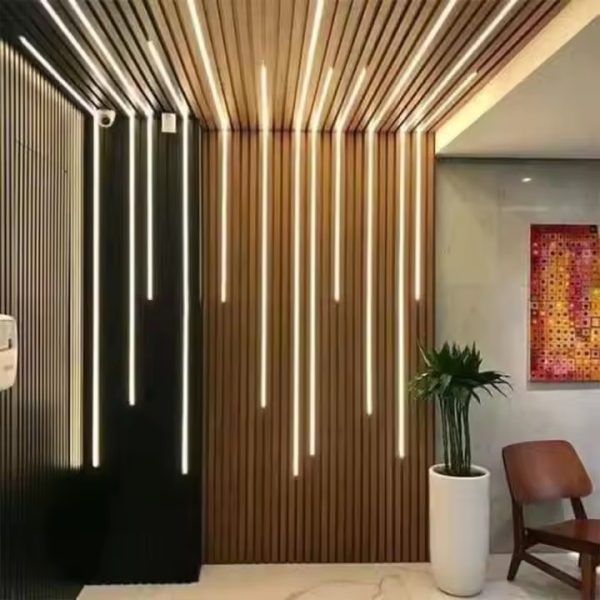 Co-Extrusion Waterproof Hotel Cladding – Fluted WPC Wall Panels