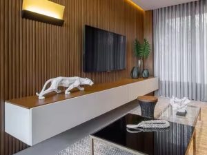 لوحة حائط مزخرفة من الخشب والبلاستيك المركب للداخلية لوحة حائط داخلية WPC 20 مم