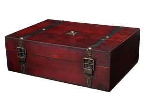 Wholesale Vintage Trunk Chest Wooden Jewelry Package Box - European Style Desktop Storage Solution