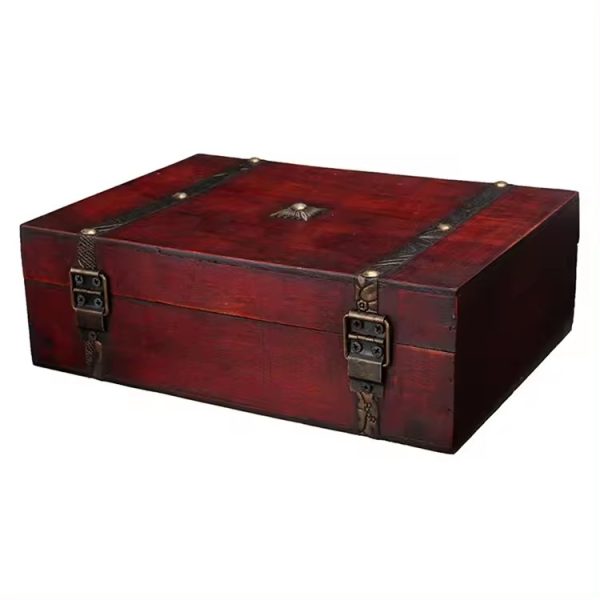 Wholesale Vintage Trunk Chest Wooden Jewelry Package Box - European Style Desktop Storage Solution